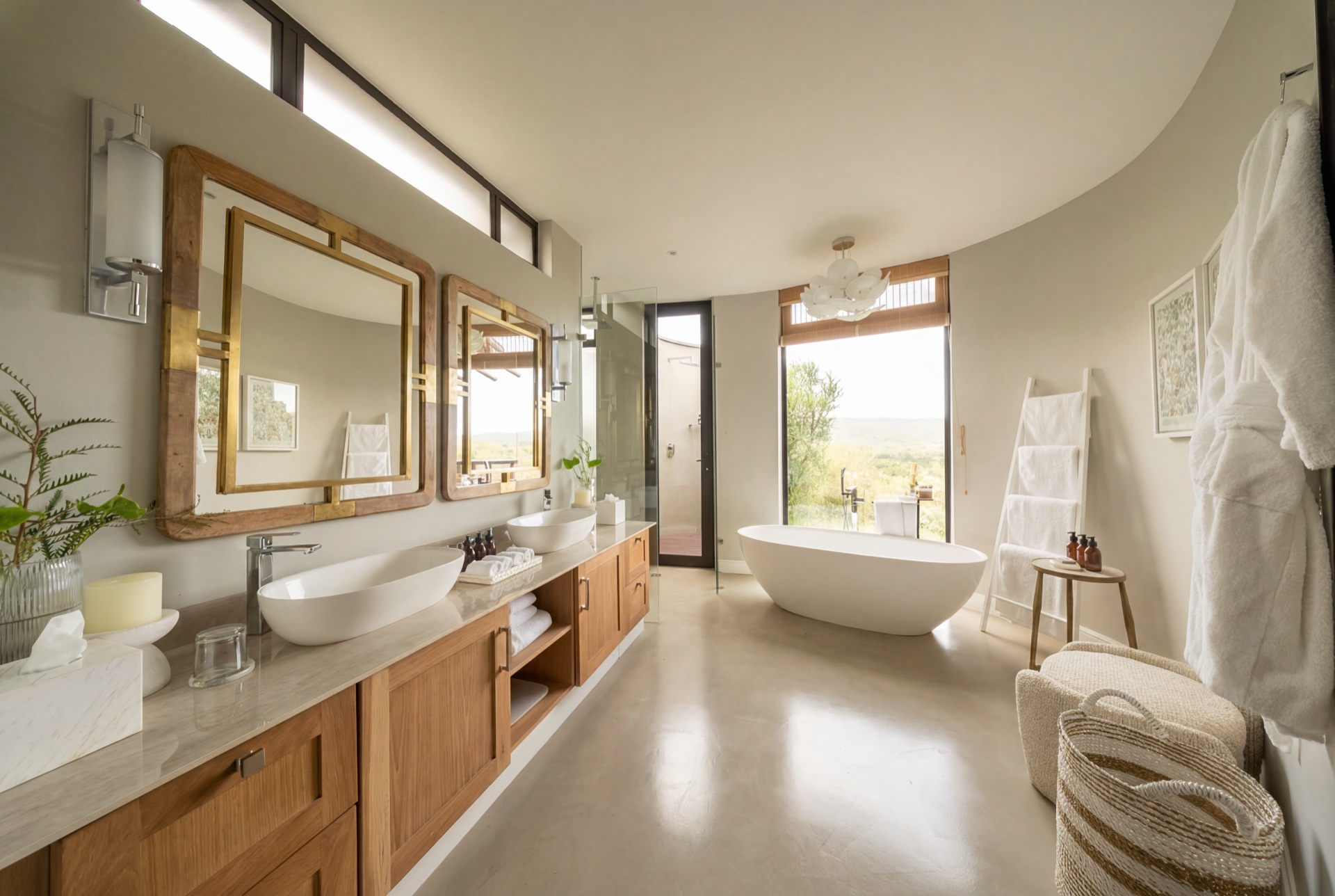 En-suite bathroom with reserve views